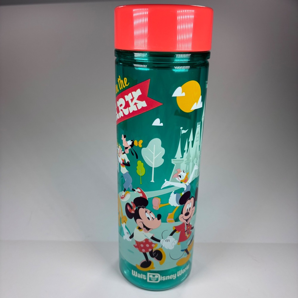 Disney Parks Water Bottle Green Play in the Park Mickey‎ Goofy Minnie 19.5oz New